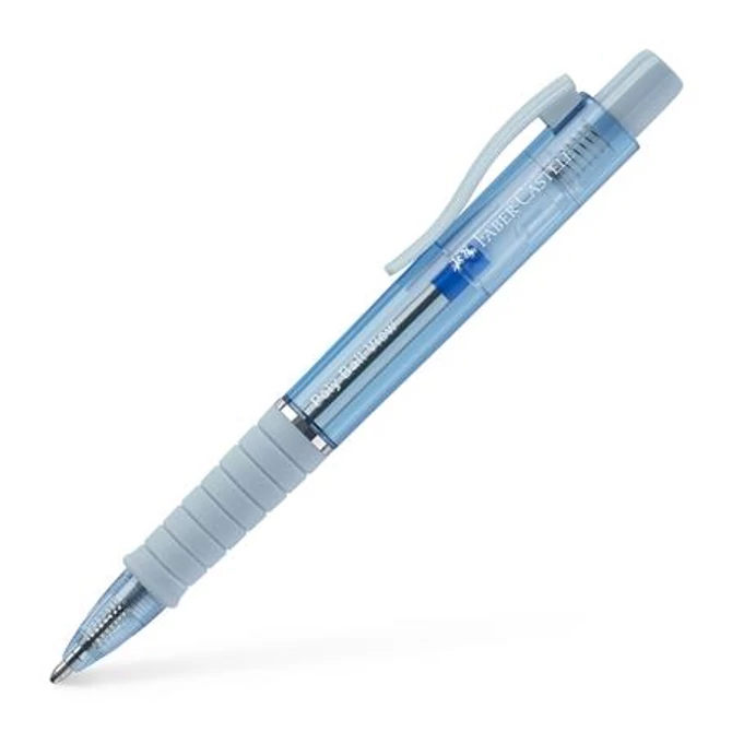 Golyóstoll, 1 mm, XB, nyomógombos, égkék testszín, FABER-CASTELL 