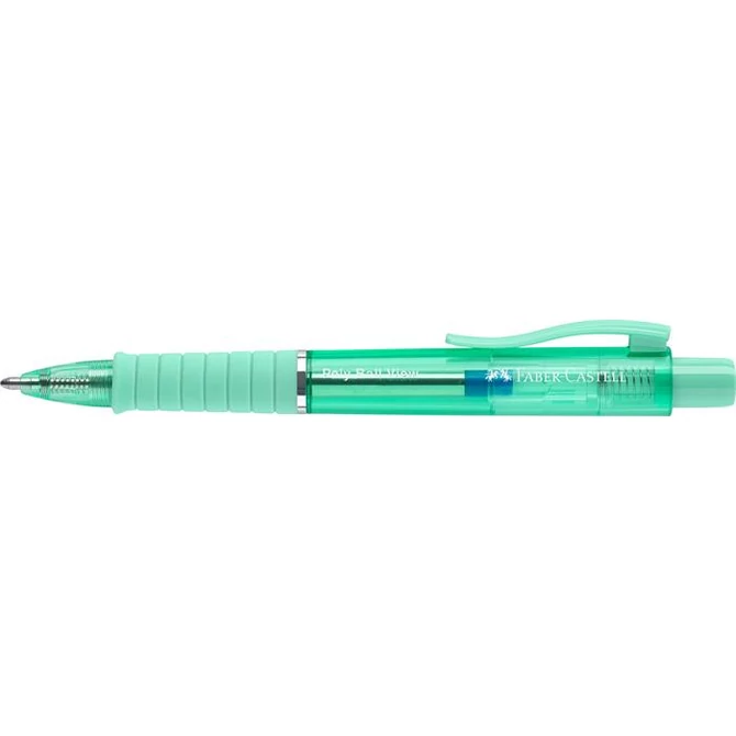 Golyóstoll, 1 mm, XB, nyomógombos, mentazöld testszín, FABER-CASTELL 