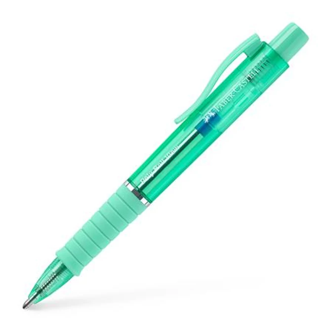 Golyóstoll, 1 mm, XB, nyomógombos, mentazöld testszín, FABER-CASTELL 