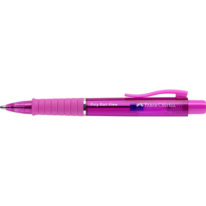 Golyóstoll, 1 mm, XB, nyomógombos, fukszia testszín, FABER-CASTELL 