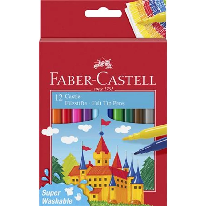 Filctoll készlet, FABER-CASTELL, 12 különböző szín