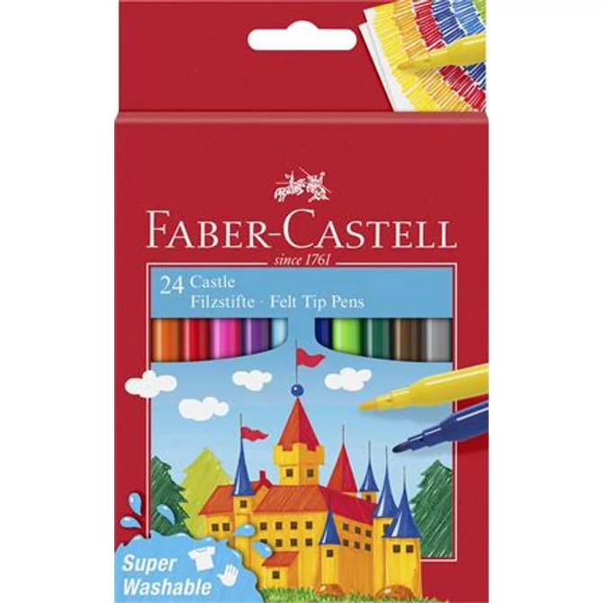 Filctoll készlet, FABER-CASTELL, 24 különböző szín 