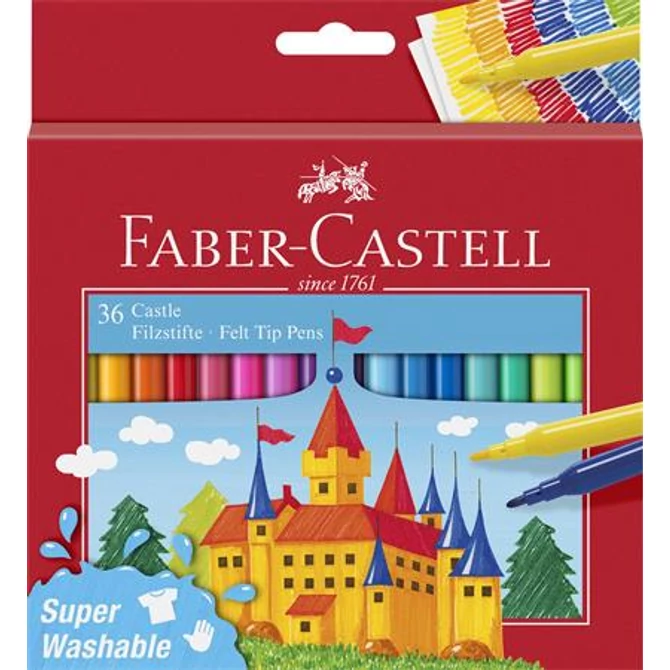 Filctoll készlet, FABER-CASTELL, 36 különböző szín 