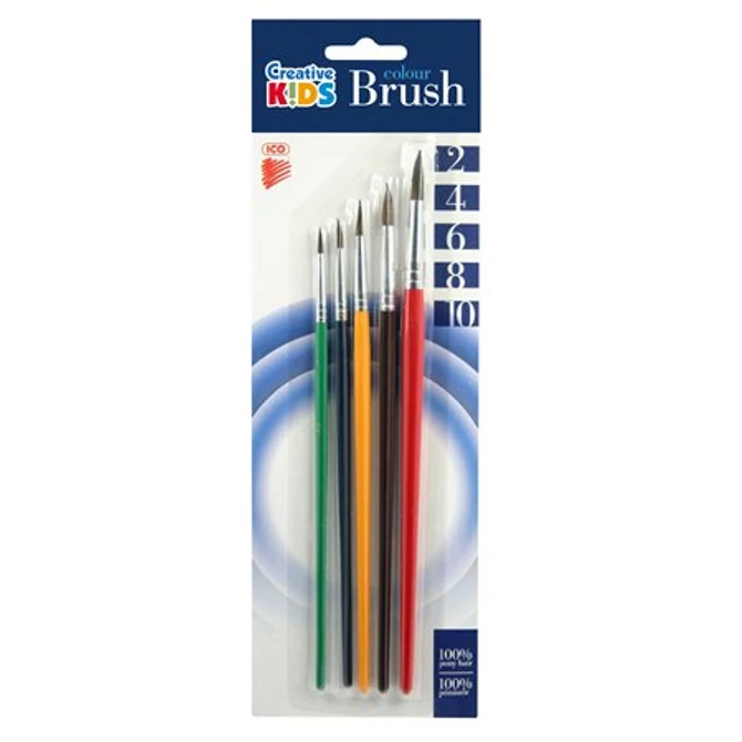 Ecsetkészlet, no. 2-4-6-8-10, fa, ICO 