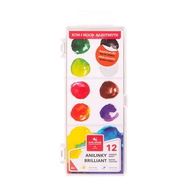 Vízfesték, 12 darabos, 22,5 mm, KOH-I-NOOR 