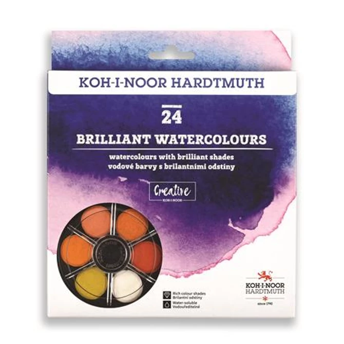 Vízfesték, 24 darabos, 22,5 mm, KOH-I-NOOR 