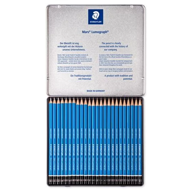 Grafitceruza készlet, fém doboz, hatszögletű, STAEDTLER 