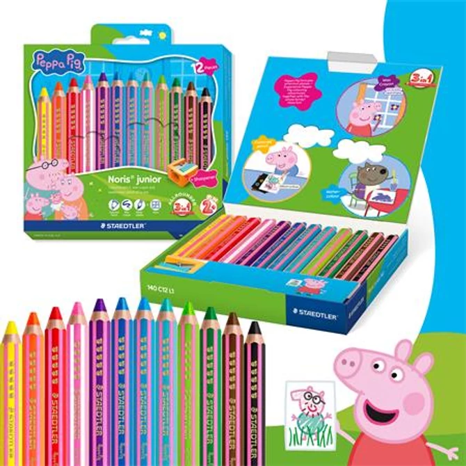 Színes ceruza készlet, hatszögletű, jumbo, STAEDTLER „Noris® junior 140