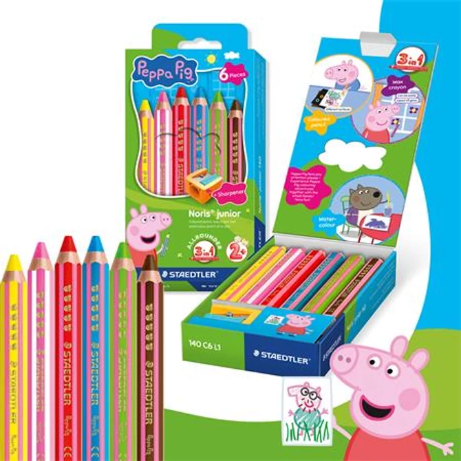 Színes ceruza készlet, hatszögletű, jumbo, STAEDTLER „Noris® junior 140