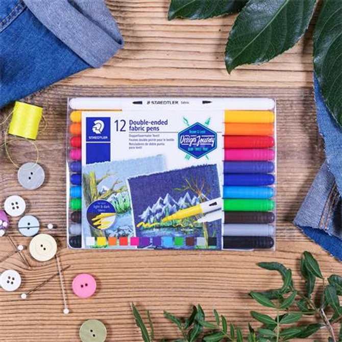 Textilmarker, kétvégű, STAEDTLER 