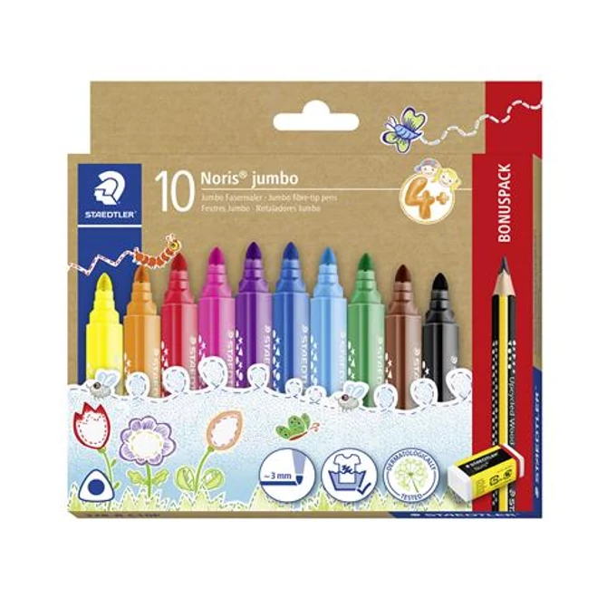 Filctoll készlet, grafitceruzával, radírral, 3 mm, háromszögletű, STAEDTLER 