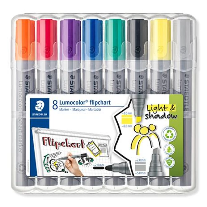 Flipchart marker készlet, 2-5 mm, vágott, STAEDTLER 