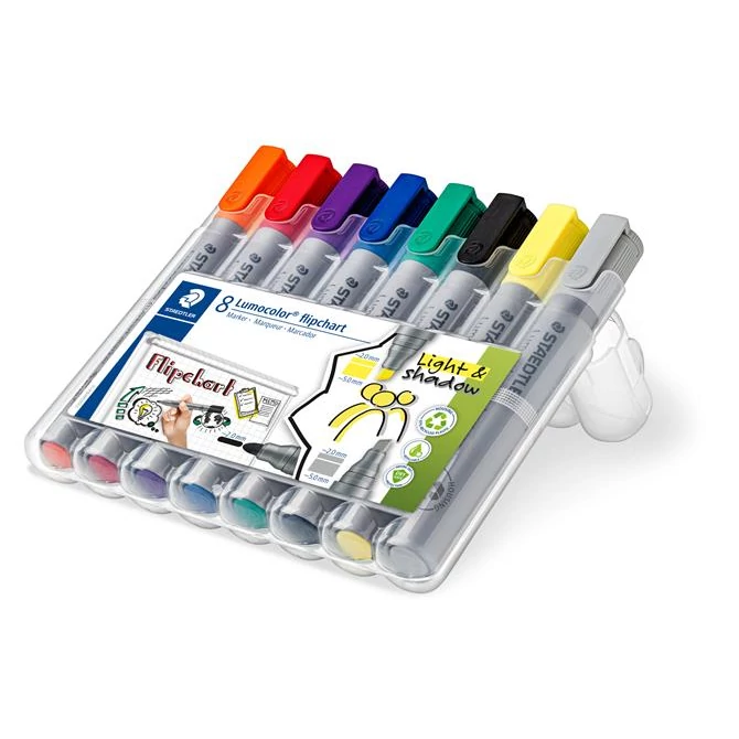 Flipchart marker készlet, 2-5 mm, vágott, STAEDTLER 