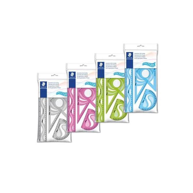 Vonalzókészlet, műanyag, hajlítható, 4 darabos, STAEDTLER 
