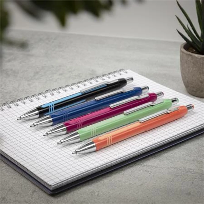 Golyóstoll, 0,7 mm, nyomógombos, szederszínű tolltest, SCHNEIDER 