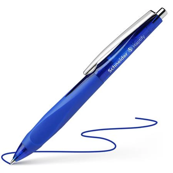 Golyóstoll, 0,5 mm, nyomógombos, sötétkék színű tolltest, SCHNEIDER 
