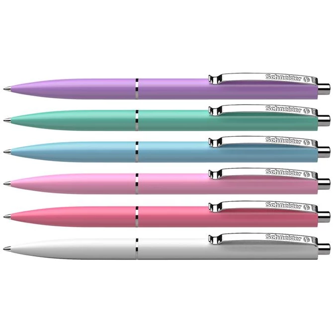 Golyóstoll, 0,5 mm, nyomógombos, vegyes pasztelt tolltest, SCHNEIDER 