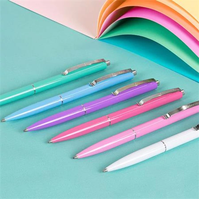 Golyóstoll, 0,5 mm, nyomógombos, vegyes pasztelt tolltest, SCHNEIDER 