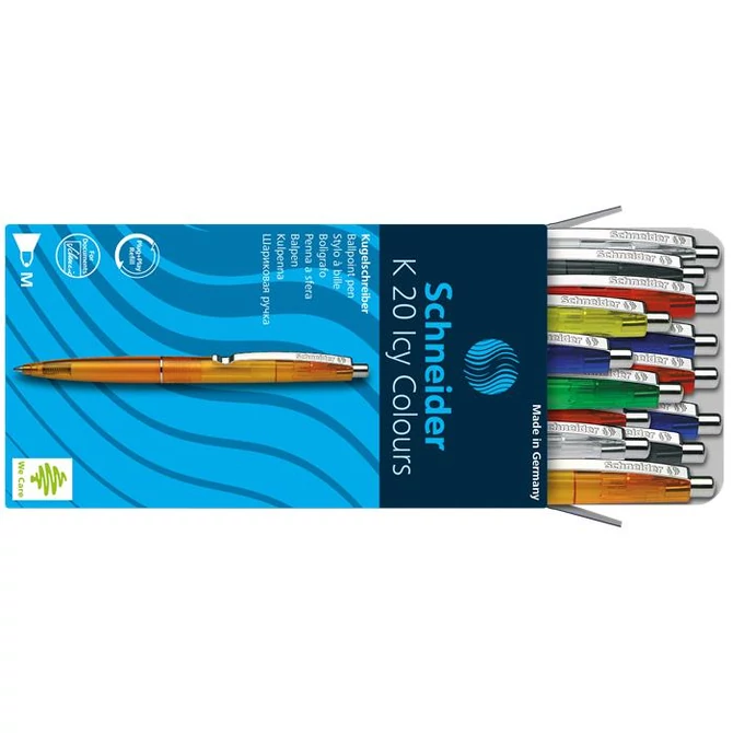Golyóstoll, 0,5mm, nyomógombos, vegyes színű test, SCHNEIDER 