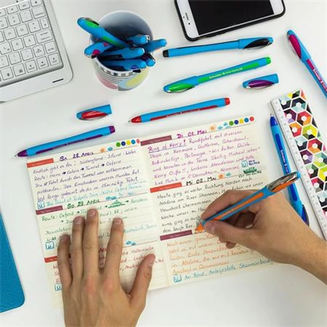 Golyóstoll, 0,7 mm, kupakos, SCHNEIDER 