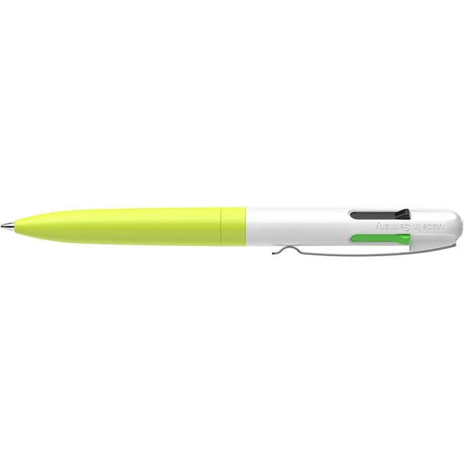 Golyóstoll, 0,5 mm, nyomógombos, négyszínű, SCHNEIDER 