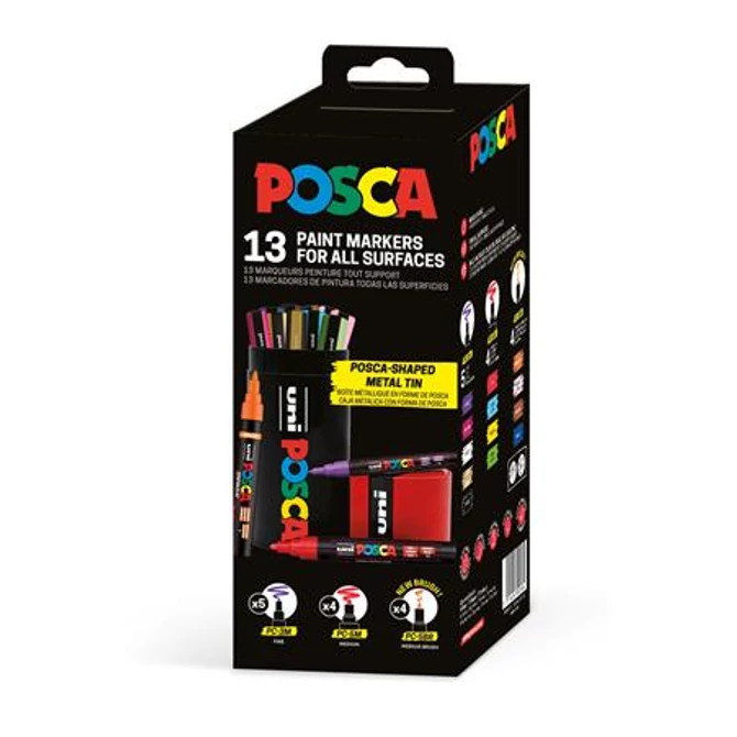 Dekormarker készlet, Posca fém dobozos, UNI 