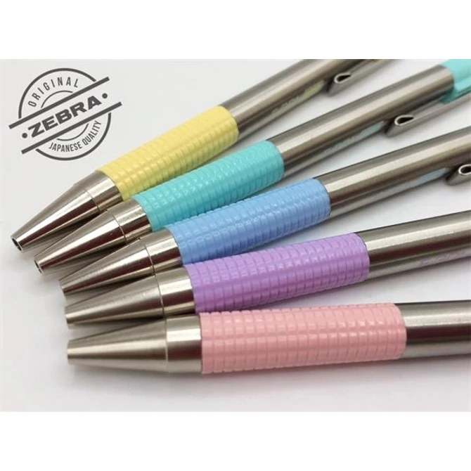 Golyóstoll 0,7mm, pasztell rózsaszín test, Zebra F-301, írásszín kék