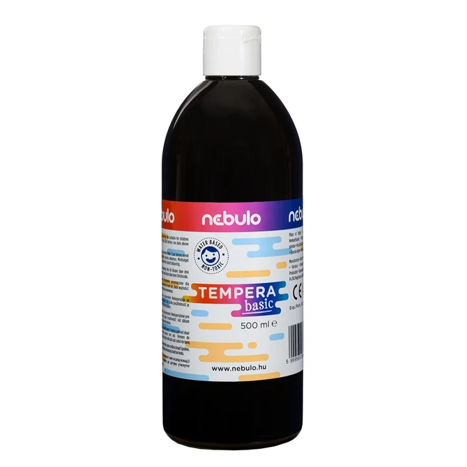 Tempera, 500 ml, NEBULO, fekete