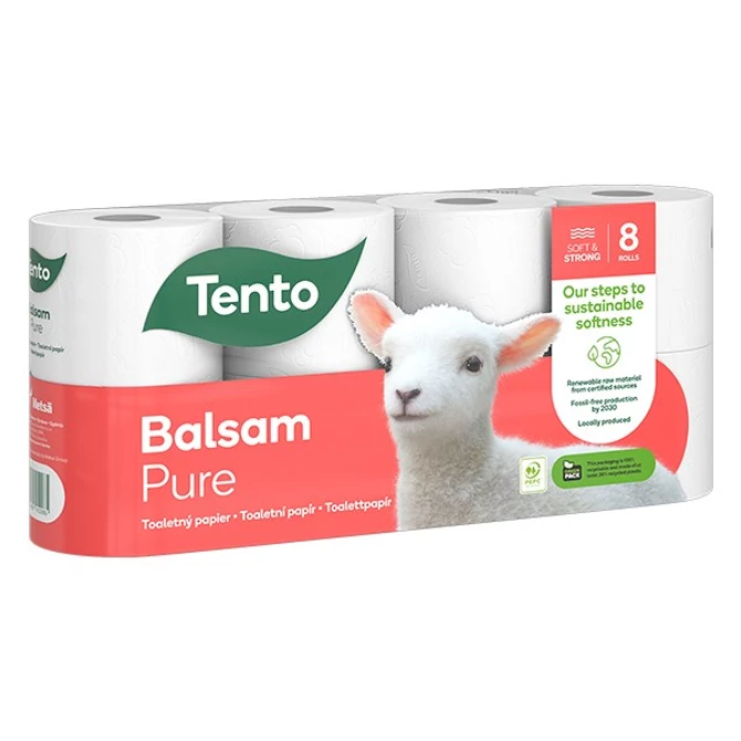 Toalettpapír, 3 rétegű, 8 tekercses, TENTO 