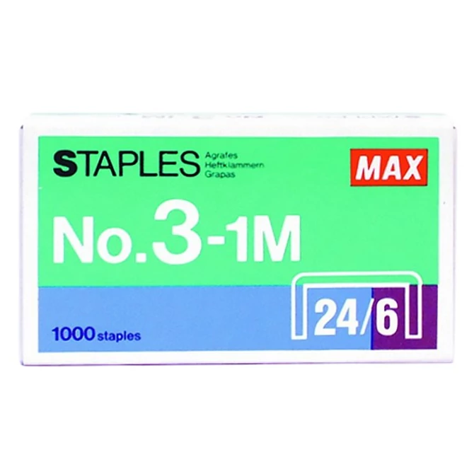 Tűzőkapocs, 24/6, MAX, 1000db/doboz