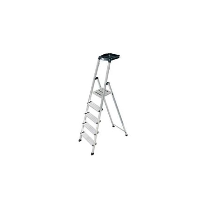 Állólétra, 5 lépcsőfokos, alumínium, Multigrip-system, KRAUSE 