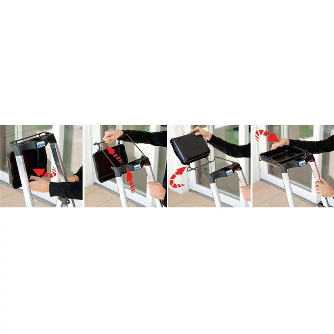 Állólétra, 5 lépcsőfokos, alumínium, Multigrip-system, KRAUSE 