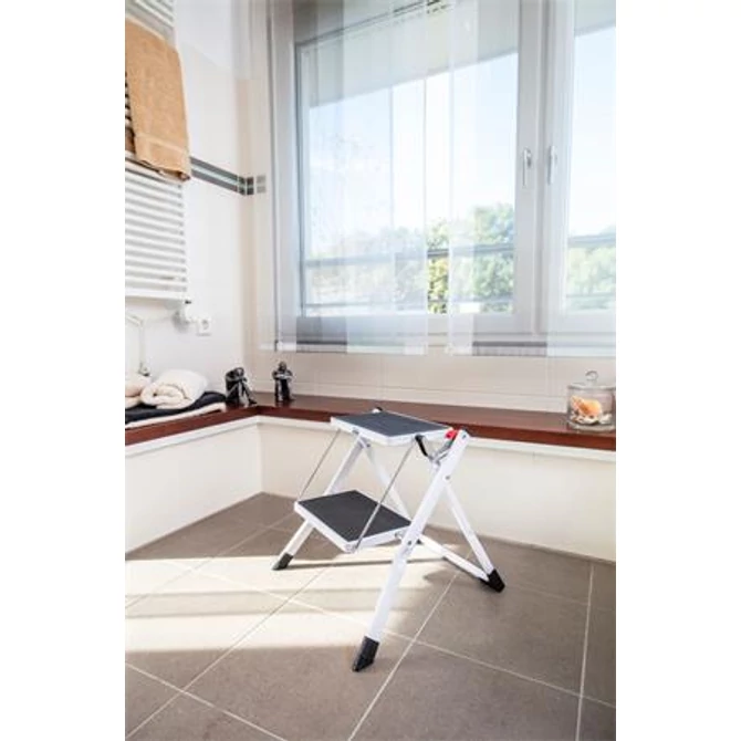 Fellépő, összecsukható, 2 lépcsőfokos, acél, KRAUSE 