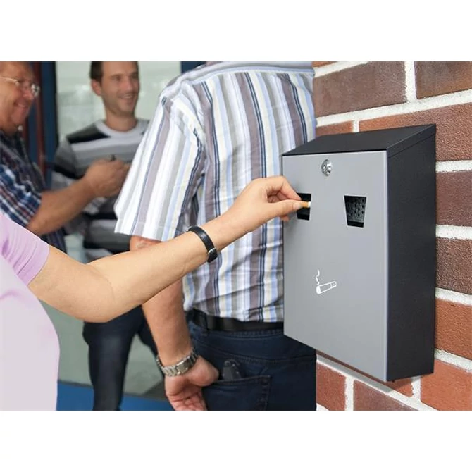 Fali hamutartó, acél, két nyílással, WEDO, szürke/fekete