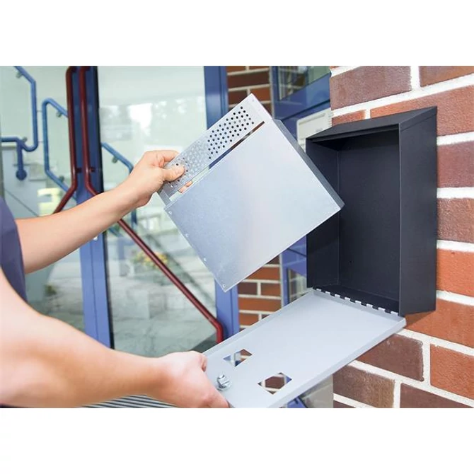 Fali hamutartó, acél, két nyílással, WEDO, szürke/fekete