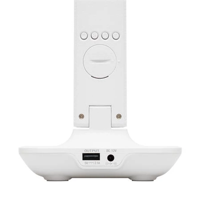 Asztali lámpa, LED, szabályozható, Qi töltővel, USB, HOME, fehér