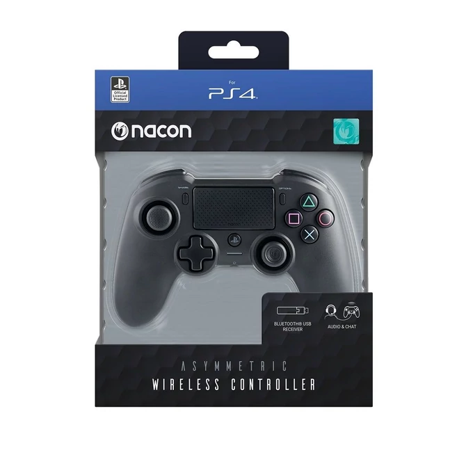 Nacon aszimmetrikus PS4 vezeték nélküli fekete kontroller