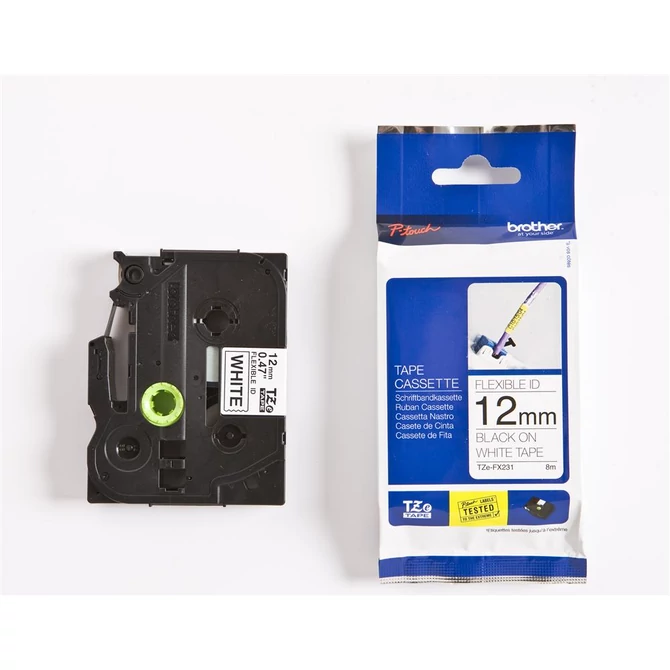 Feliratozógép szalag, flexibilis ID, 12 mm x 8 m, BROTHER, 