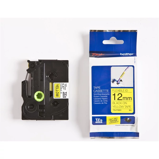 Feliratozógép szalag, flexibilis ID, 12 mm x 8 m, BROTHER, 