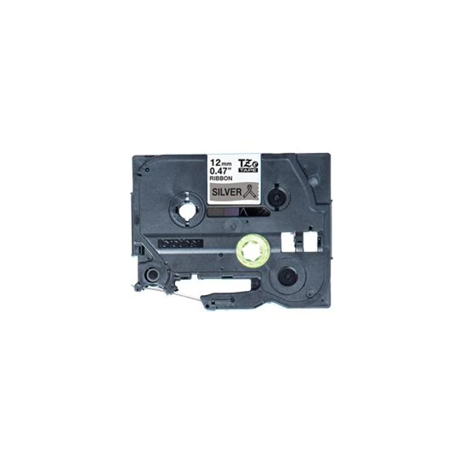 Brother TZe-R931 selyem szövet P-touch szalag (12mm) Black on Silver - 4m