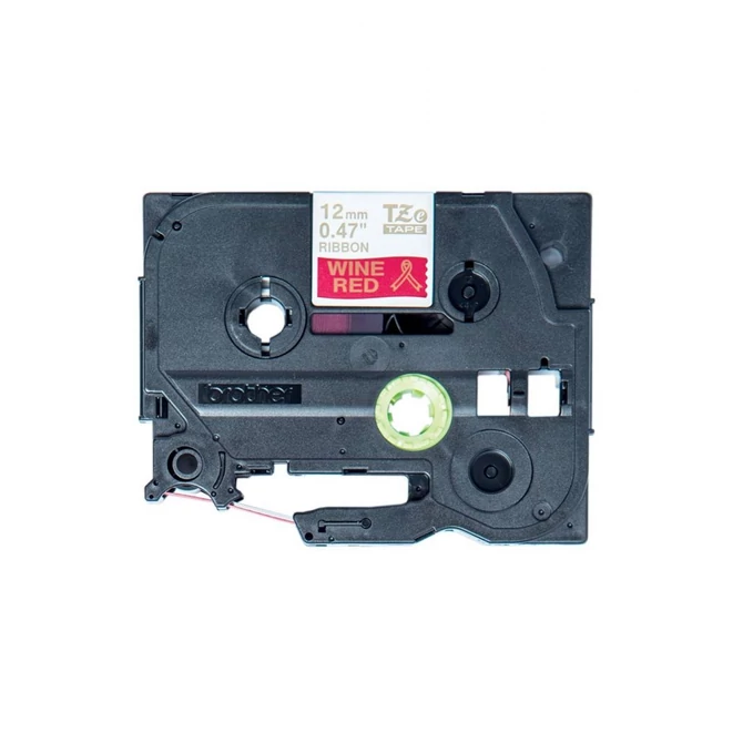 Brother TZE-RW34 selyem szövet P-touch szalag (12mm) Red on Gold - 4m