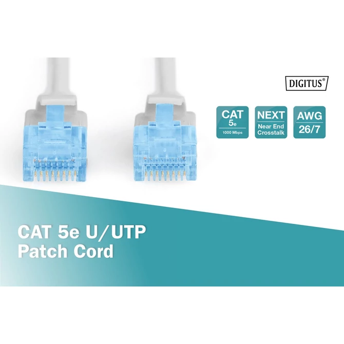 Digitus CAT5e U-UTP Patch Cable 1m Grey