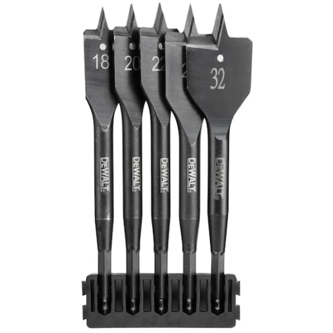 DEWALT Hegytartó, lapos fafúrók Extreme, 5db, 18-32mm