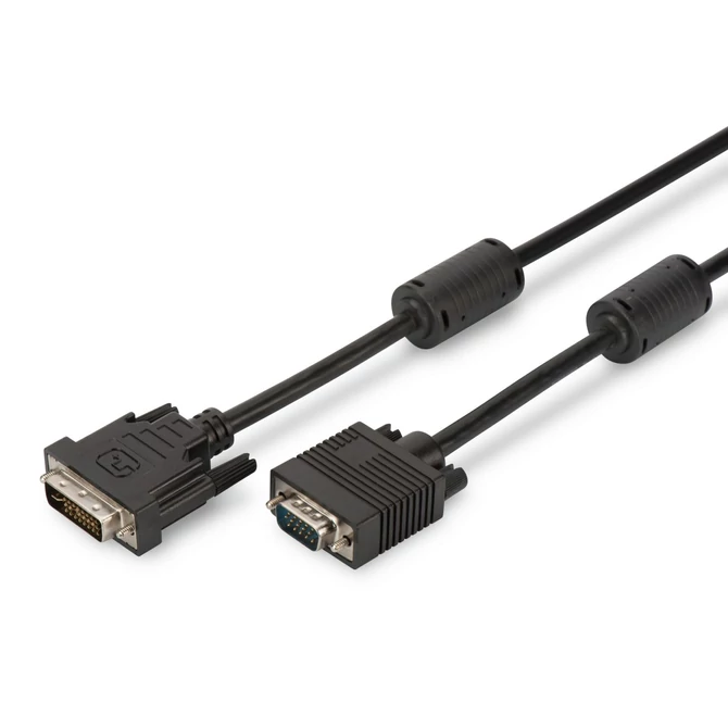 Assmann DVI adapter cable, DVI(24+5) - HD15, 2x ferrit