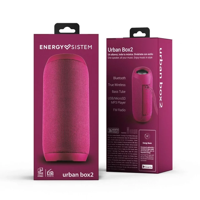 Energy Sistem EN 449347 Urban Box 2 Magenta Bluetooth hangszóró