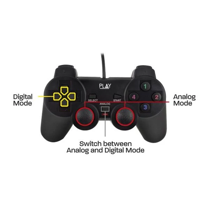 Ewent PL3330 Play USB Gamepad Black