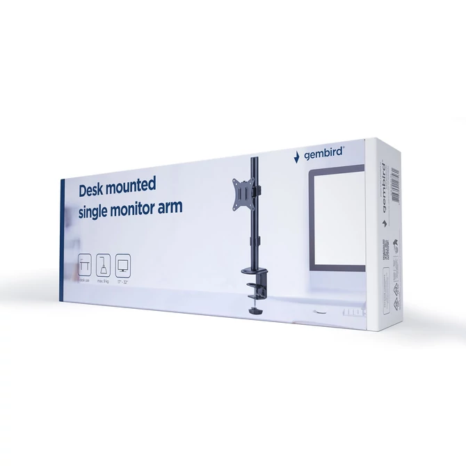 Gembird MA-D1-02 Desk mounted single monitor arm 17”-32” Black