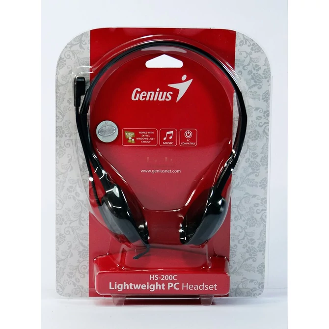 Genius HS-200C jack fekete headset