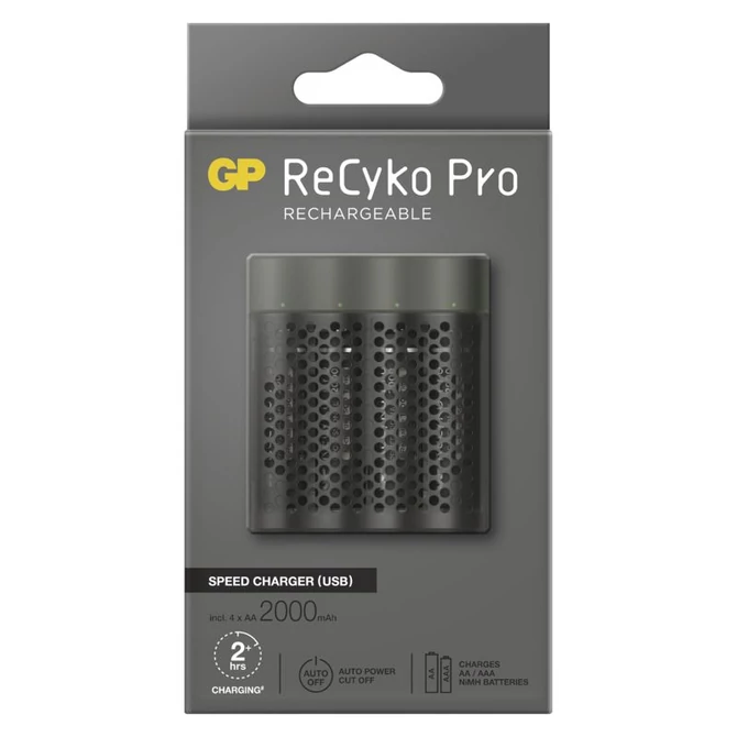 GP Speed M451 Akkutöltő + 4×AA ReCyko Pro