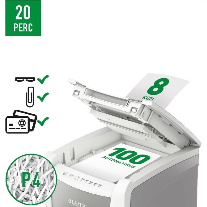 Iratmegsemmisítő, konfetti, 100 lap, LEITZ 